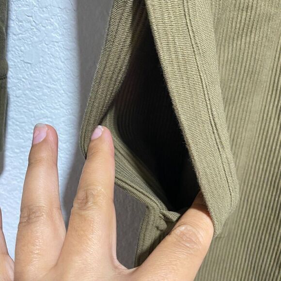 Garnet Hill Mock Neck Long Sleeve Ribbed Knee Length Shift Dress Green Size S - Picture 4 of 6